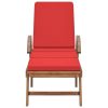 Espreguiçadeiras c/ almofadões 2 pcs teca maciça vermelho - Image 3