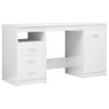 Secretária 140x50x76 cm contraplacado branco brilhante - Image 2