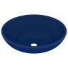 Lavatório luxuoso oval 40x33cm cerâmica azul-escuro mate - Image 2