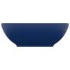 Lavatório luxuoso oval 40x33cm cerâmica azul-escuro mate - Image 3