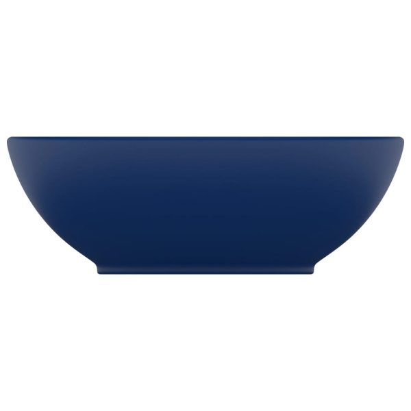 Lavatório luxuoso oval 40x33cm cerâmica azul-escuro mate - Image 3