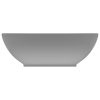 Lavatório luxuoso oval 40x33cm cerâmica cinzento-claro mate - Image 3