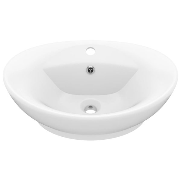 Lavatório luxuoso oval 58,5x39 cm cerâmica branco mate - Image 2
