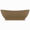 Lavatório luxuoso oval 58,5x39 cm cerâmica creme mate - Image 3
