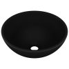Lavatório WC luxuoso redondo 32,5x14cm cerâmica preto mate - Image 2