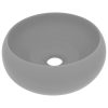 Lavatório luxuoso redondo 40x15 cm cerâmica cinzento-claro mate - Image 2