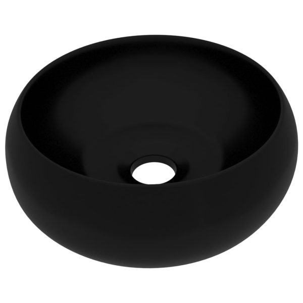 Lavatório luxuoso redondo 40x15 cm cerâmica preto mate - Image 2
