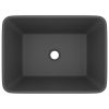 Lavatório luxuoso 41x30x12 cm cerâmica cinzento-escuro mate - Image 3