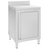 Mesa de trabalho comercial c/ armário 60x60x96cm aço inoxidável