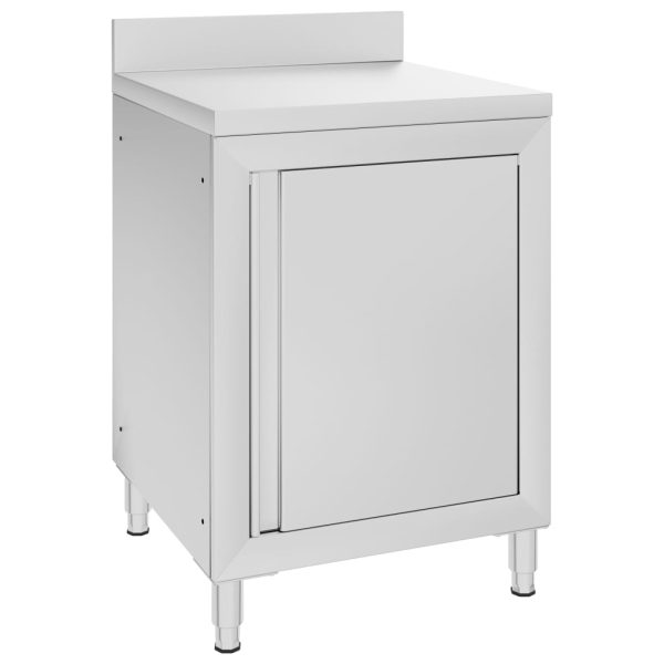 Mesa de trabalho comercial c/ armário 60x60x96cm aço inoxidável