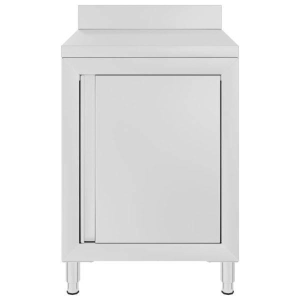 Mesa de trabalho comercial c/ armário 60x60x96cm aço inoxidável - Image 2