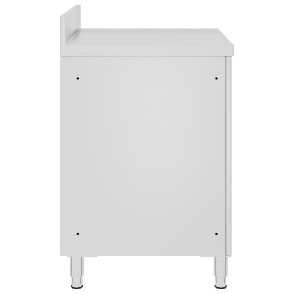 Mesa de trabalho comercial c/ armário 60x60x96cm aço inoxidável - Image 3