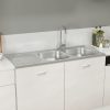 Lava-louça cozinha + cuba dupla aço inox prateado - Image 3