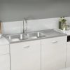Lava-louça cozinha + cuba dupla aço inox prateado