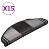 Tapetes de escada adesivos 15 pcs 65x21x4 cm preto e cinzento - Image 2