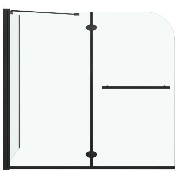 Divisória de chuveiro c/ dobragem dupla ESG 120x68x130 cm preto - Image 3