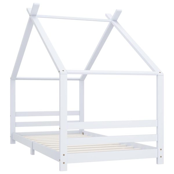Estrutura de cama para crianças 90x200 cm pinho maciço branco - Image 2