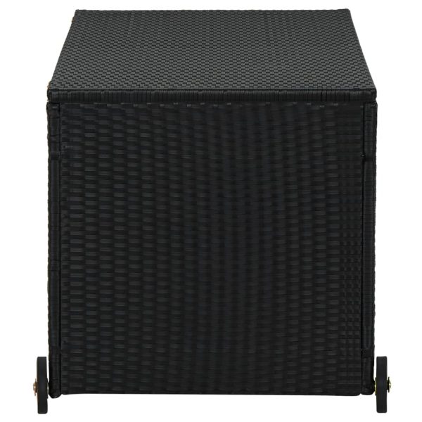 Caixa de arrumação para jardim 120x65x61 cm vime PE preto - Image 3