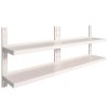 Prateleiras de parede suspensas 2 pcs 200x30 cm aço inoxidável - Image 2