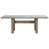 Mesa de jantar jardim 200x100x74 cm vidro e vime PE castanho - Image 2