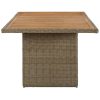Mesa de jantar jardim 200x100x74 cm vime PE castanho - Image 3