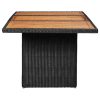 Mesa de jantar jardim 200x100x74 cm vime PE preto - Image 3