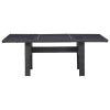 Mesa de jantar jardim 200x100x74 cm vidro e vime PE preto - Image 2