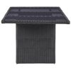 Mesa de jantar jardim 200x100x74 cm vidro e vime PE preto - Image 3