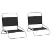 Cadeiras de praia dobráveis 2 pcs tecido preto