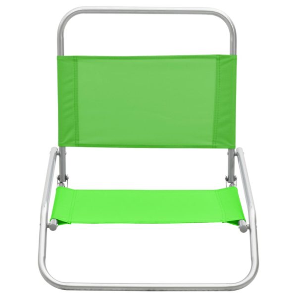 Cadeiras de praia dobráveis 2 pcs tecido verde - Image 3