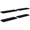 Prateleiras de parede suspensas 4 pcs 80x23,5x3,8cm MDF preto - Image 2