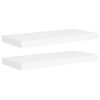 Prateleiras de parede suspensas 2 pcs 60x23,5x3,8cm MDF branco - Image 2
