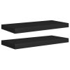Prateleiras de parede suspensas 2 pcs 60x23,5x3,8 cm MDF preto - Image 2