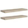 Prateleiras parede suspensas 2 pcs 80x23,5x3,8cm MDF carvalho - Image 2