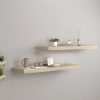 Prateleiras parede suspensas 2 pcs 80x23,5x3,8cm MDF carvalho