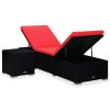 Espreguiçadeira com almofadão e mesa de centro vime PE vermelho - Image 2