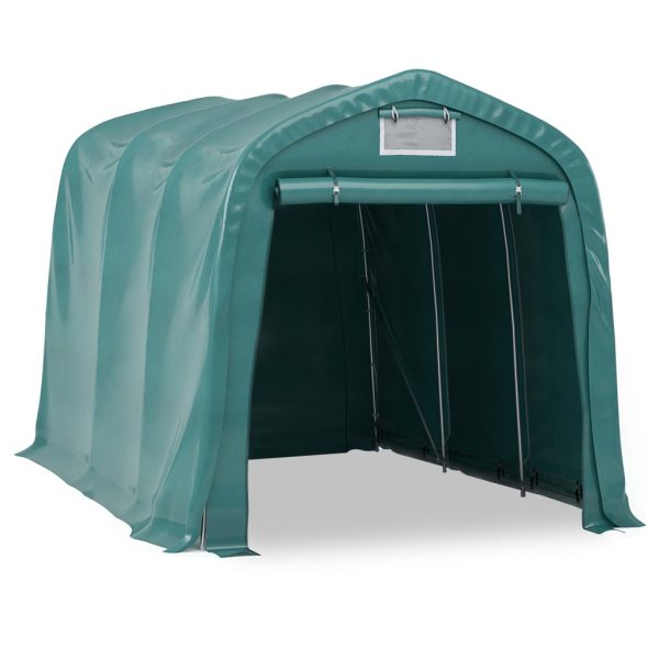 Tenda de garagem em PVC 2,4x3,6 m verde - Image 2
