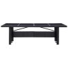 Mesa de jardim 240x90x74 cm vime PE e vidro preto - Image 2