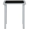 Mesa de jardim 41x41x45 cm aço prateado e vidro preto - Image 2