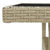 Mesa de jantar para exterior vime PE e vidro bege - Image 3