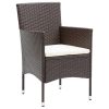 Cadeiras de jantar para jardim 2 pcs vime PE castanho - Image 2