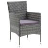 Cadeiras de jantar para jardim 4 pcs vime PE cinzento - Image 2