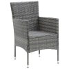 Cadeiras de jantar para jardim 4 pcs vime PE cinzento - Image 3