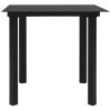 Mesa de jantar para jardim 80x80x74 cm aço e vidro preto - Image 2