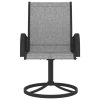 Cadeiras de jardim giratórias 2 pcs textilene e aço cinzento - Image 3