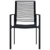 Cadeiras de jardim 4 pcs vime de PVC preto - Image 3