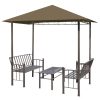 Pérgula jardim c/ mesa/bancos 2,5x1,5x2,4m 180g/m² cinza-acast. - Image 2