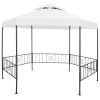 Gazebo de jardim 323x275x265 cm 180 g/m² branco