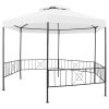 Gazebo de jardim 323x275x265 cm 180 g/m² branco - Image 2