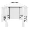 Tenda de jardim com cortinas 360x312x265 cm 180 g/m² branco